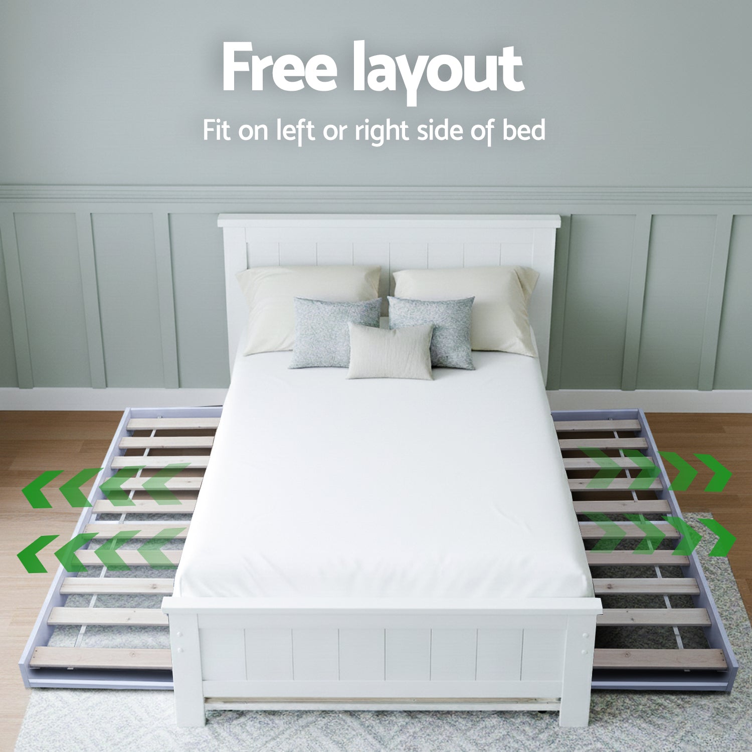 Artiss King Single Bed Frame and Bedside Table-5