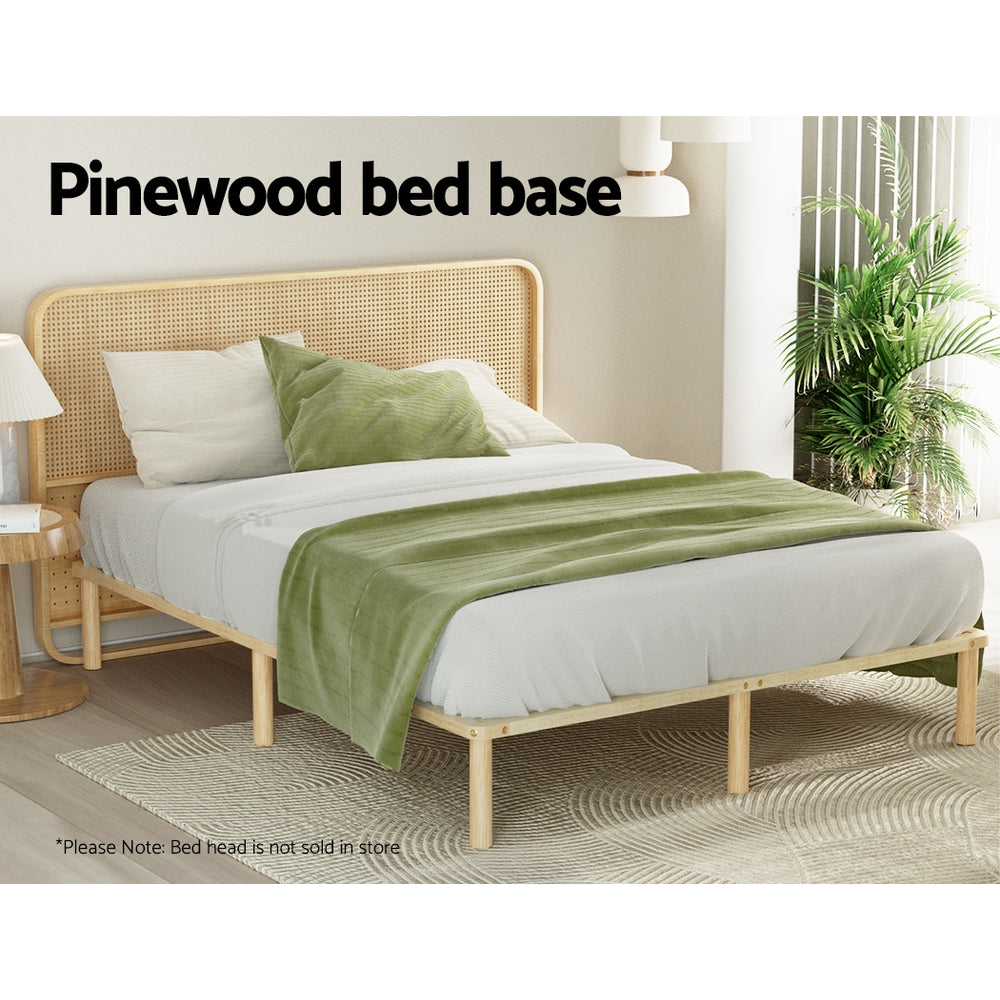 Artiss Bed Frame Double Size Wooden Base Mattress Platform Timber Pine AMBA-3