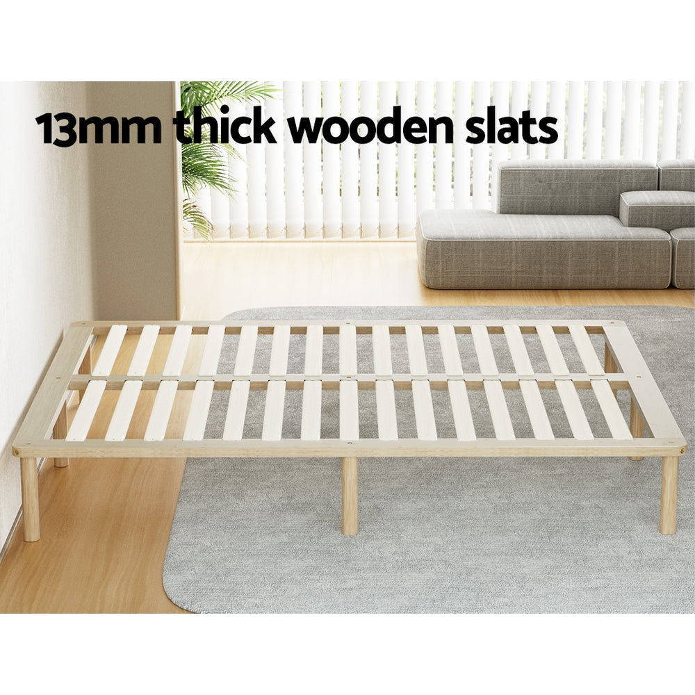 Artiss Bed Frame Double Size Wooden Base Mattress Platform Timber Pine AMBA-4