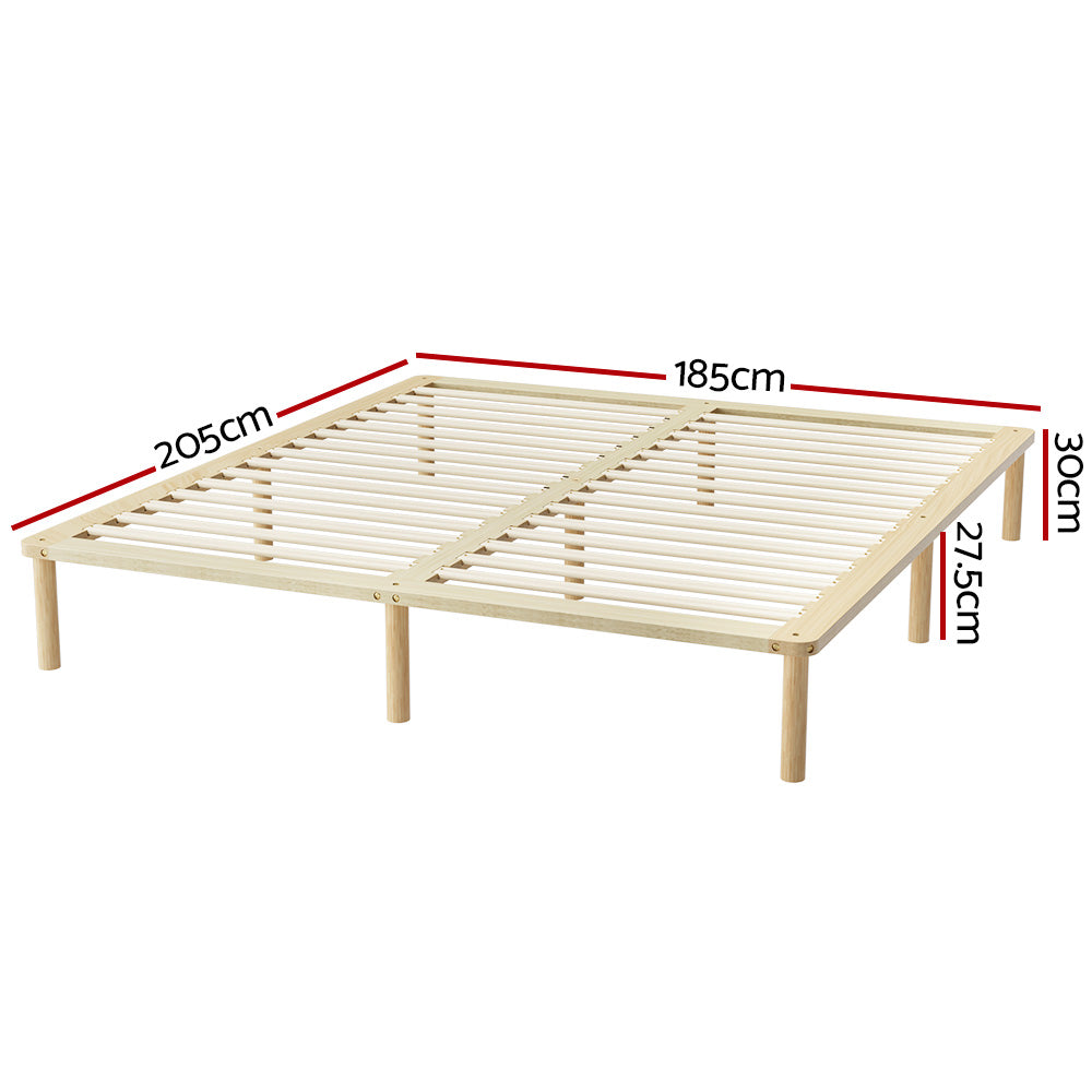 Artiss Bed Frame King Size Wooden Base Mattress Platform Timber Pine AMBA-1