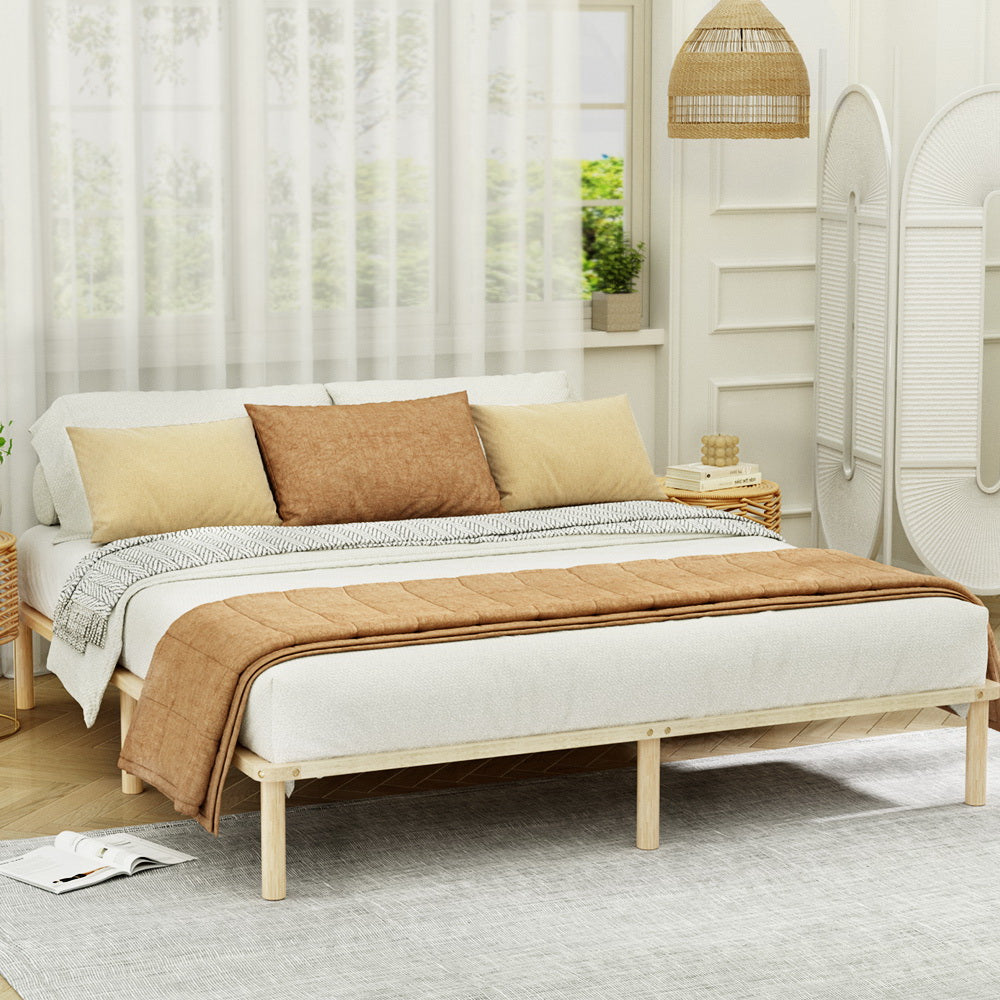 Artiss Bed Frame King Size Wooden Base Mattress Platform Timber Pine AMBA-7