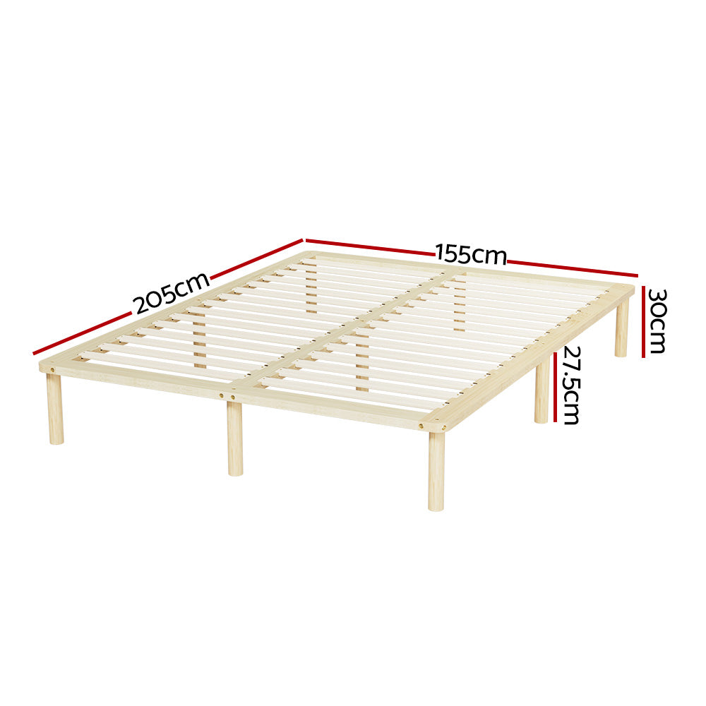 Artiss Bed Frame Queen Size Wooden Base Mattress Platform Timber Pine AMBA-1