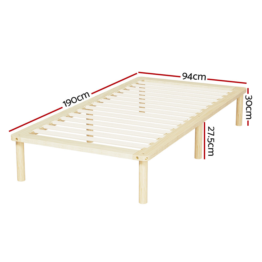 Artiss Bed Frame Single Size Wooden Base Mattress Platform Timber Pine AMBA-1