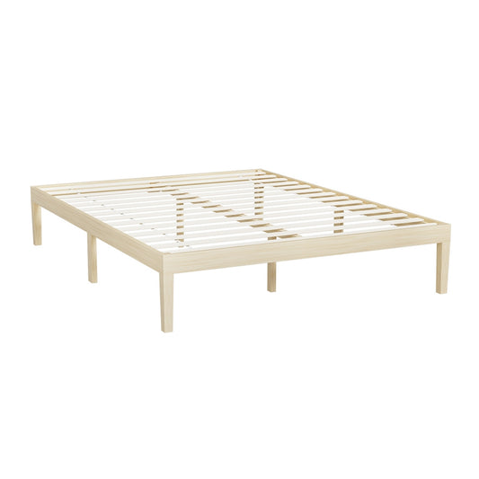 Artiss Bed Frame Double Size Wooden Base Mattress Platform Timber Pine BRUNO-0