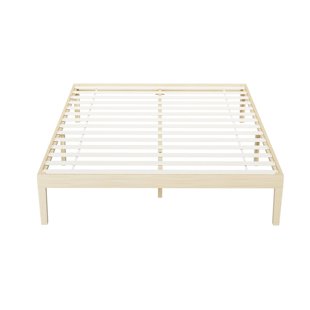 Artiss Bed Frame Double Size Wooden Base Mattress Platform Timber Pine BRUNO-2