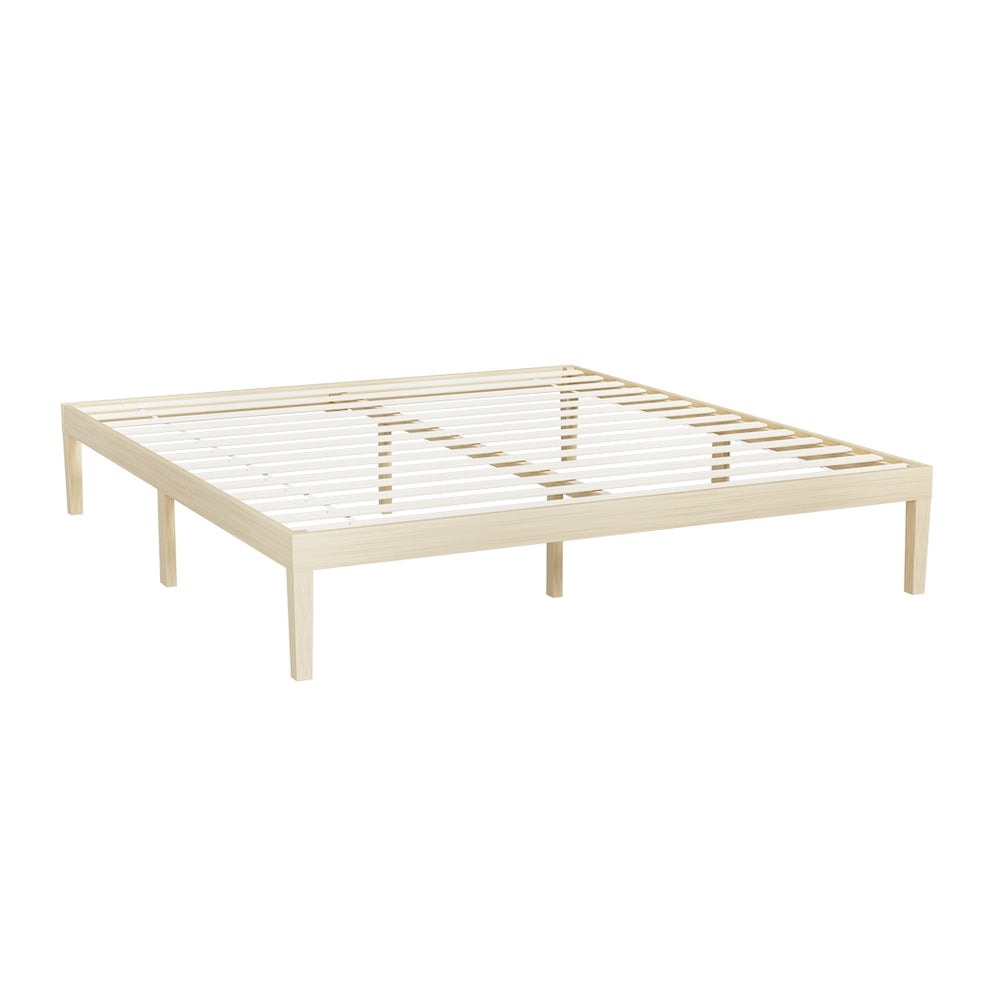 Artiss Bed Frame King Size Wooden Base Mattress Platform Timber Pine BRUNO-0