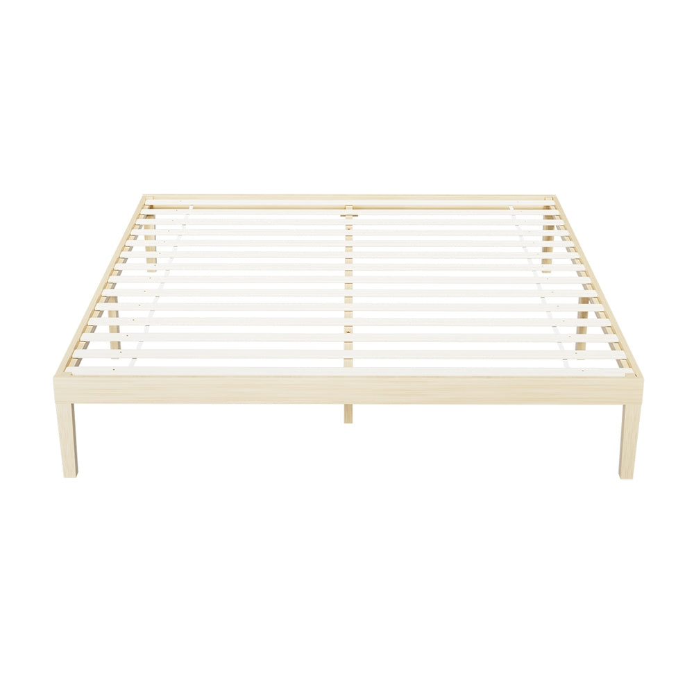 Artiss Bed Frame King Size Wooden Base Mattress Platform Timber Pine BRUNO-2