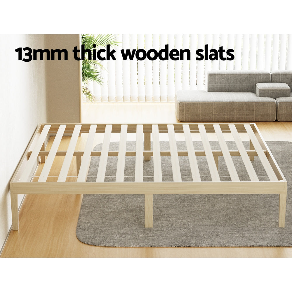 Artiss Bed Frame King Size Wooden Base Mattress Platform Timber Pine BRUNO-4