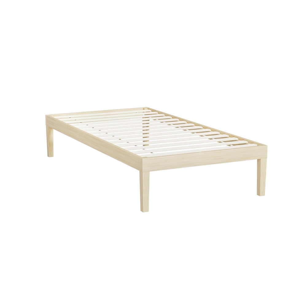 Artiss Bed Frame Single Size Wooden Base Mattress Platform Timber Pine BRUNO-0