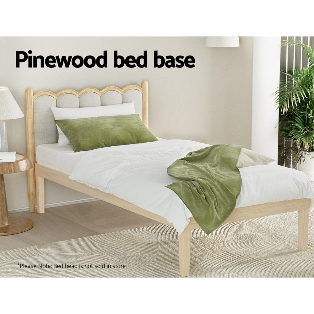 Artiss Bed Frame Single Size Wooden Base Mattress Platform Timber Pine BRUNO-3