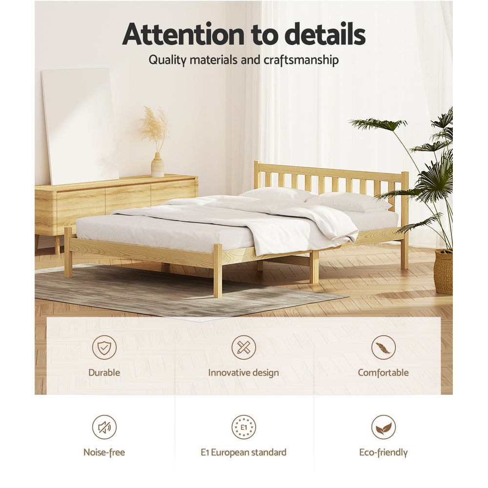 Artiss Bed Frame Double Size Wooden Oak SOFIE-3