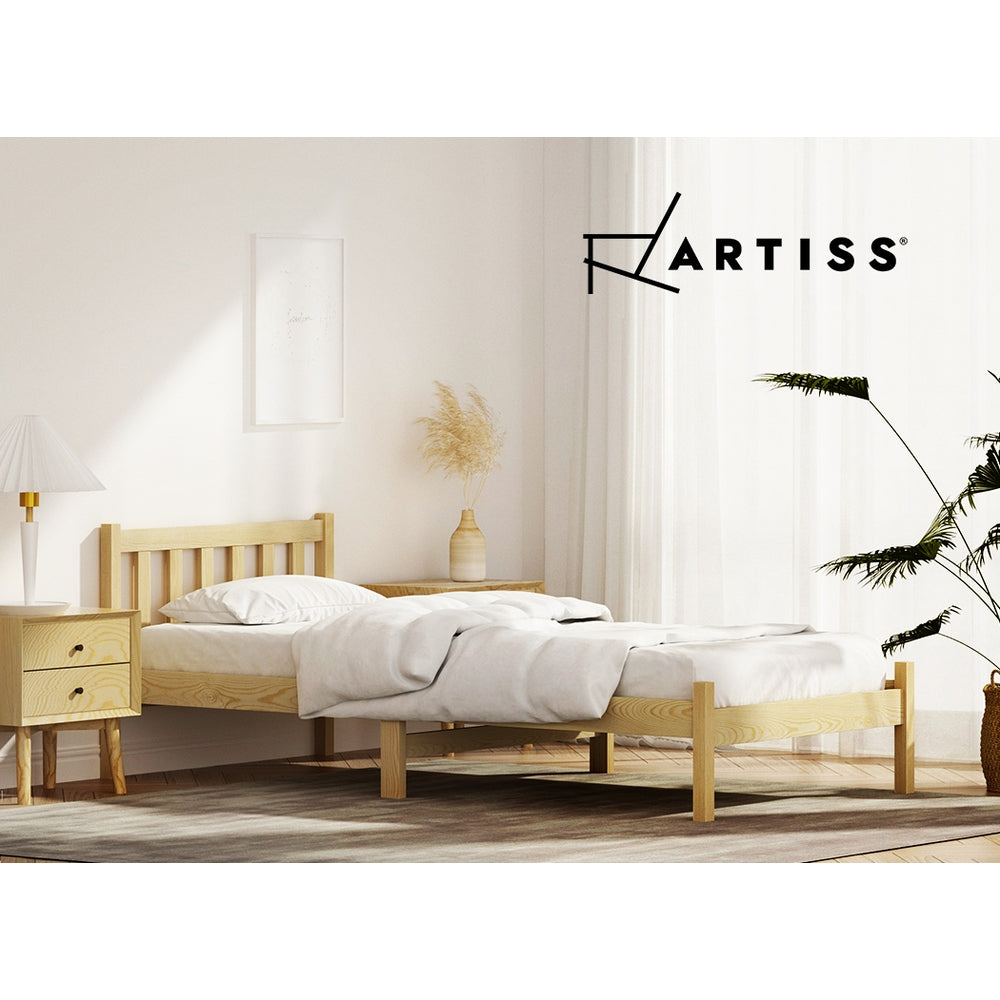 Artiss Bed Frame Single Size Wooden Oak SOFIE-6