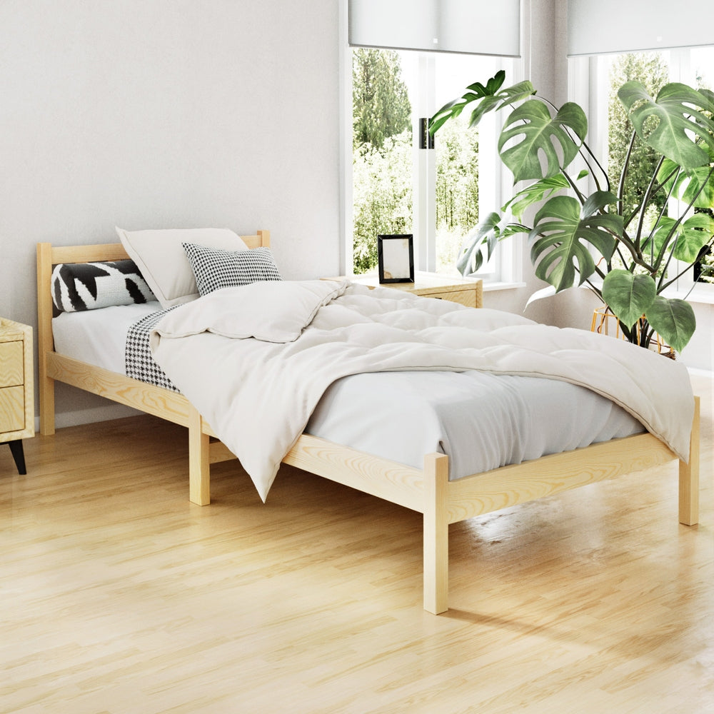 Artiss Bed Frame Single Size Wooden Oak SOFIE-7