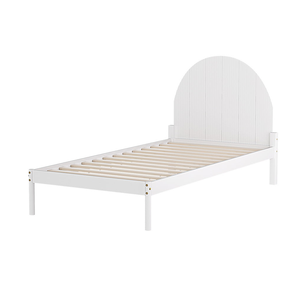 Artiss Bed Frame Single Size Wooden White DALY-0