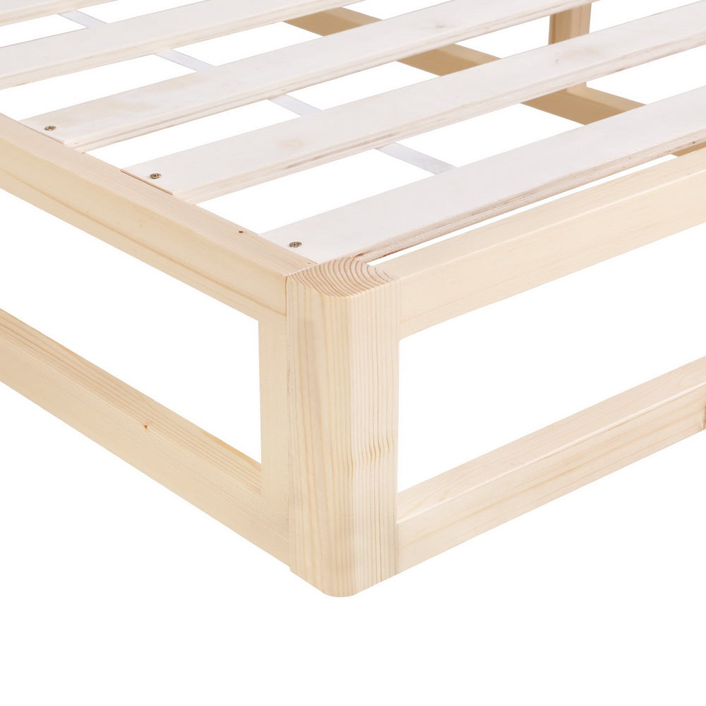 Artiss Bed Frame King Size Wooden Base Mattress Platform Timber Pine KALAM-3