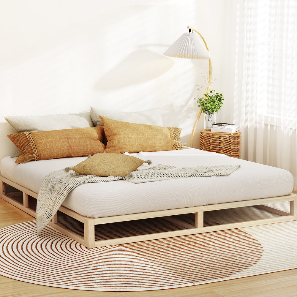 Artiss Bed Frame King Size Wooden Base Mattress Platform Timber Pine KALAM-6