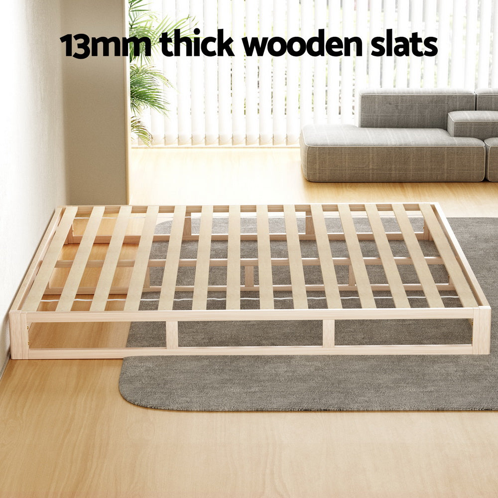 Artiss Bed Frame King Size Wooden Base Mattress Platform Timber Pine KALAM-4