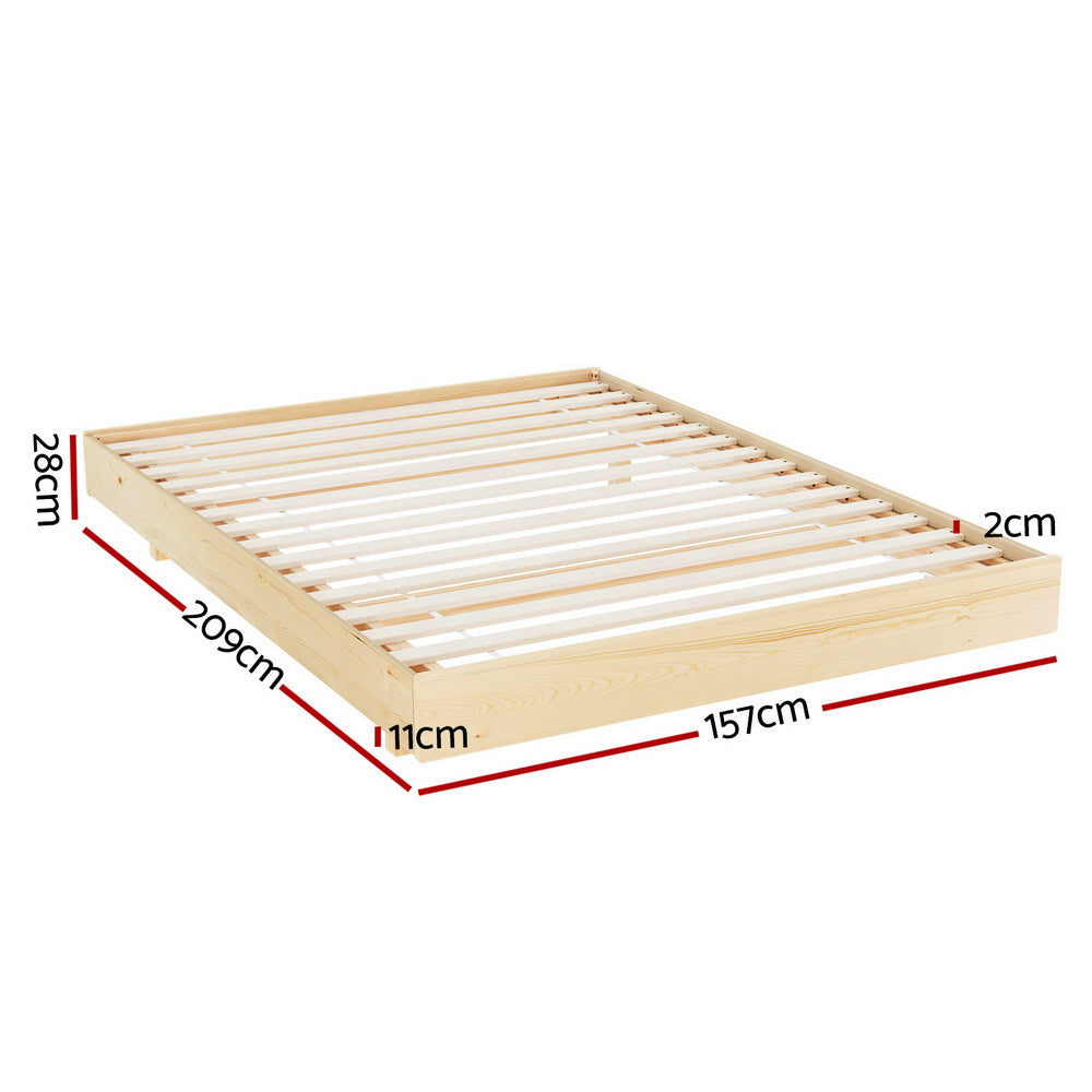 Artiss Bed Frame Queen Size Floating Wooden Mattress Base Platform Timber ODIN-1