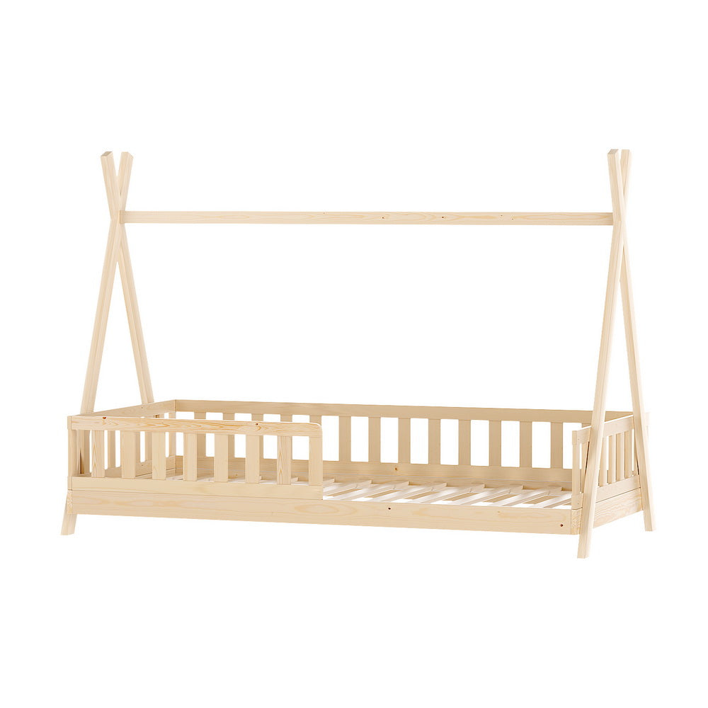 Artiss Bed Frame Wooden Kids House Frames Oak PUAH-0