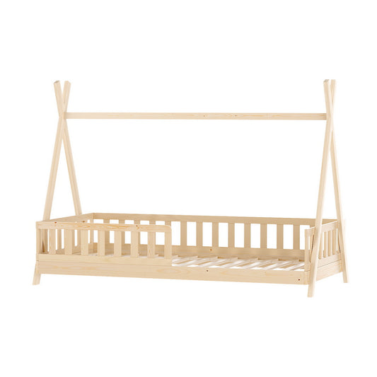 Artiss Bed Frame Wooden Kids House Frames Oak PUAH-0