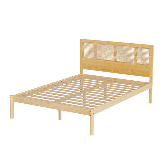 Artiss Bed Frame Double Size Rattan Wooden RITA-0