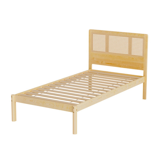 Artiss Bed Frame Single Size Rattan Wooden RITA-0