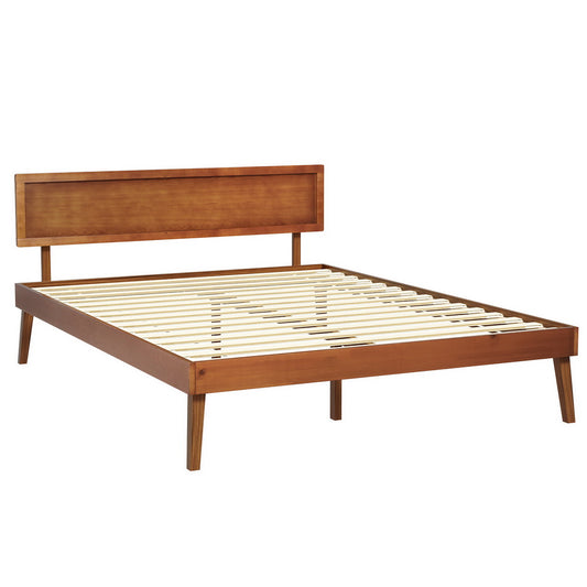 Artiss Bed Frame Queen Size Wooden Bed Base Walnut SPLAY-0