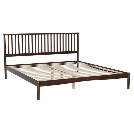 Artiss Bed Frame King Size Wooden Base Mattress Platform Timber Walnut VISE-0