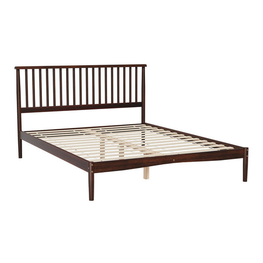 Artiss Bed Frame Queen Size Wooden Base Mattress Platform Timber Walnut VISE-0