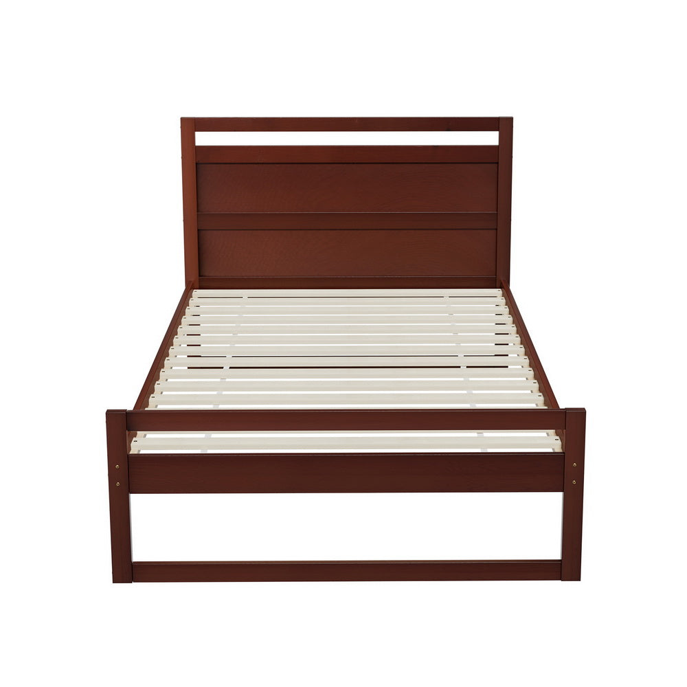 Artiss Bed Frame King Single Size Wooden Walnut WITTON-2