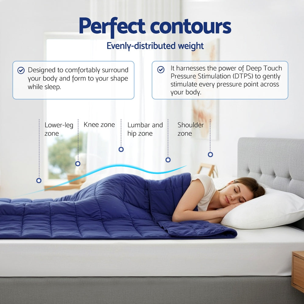 Giselle Bedding Weighted Blanket 9KG Kids Adults Heavy Gravity Relax Calm Blue-4