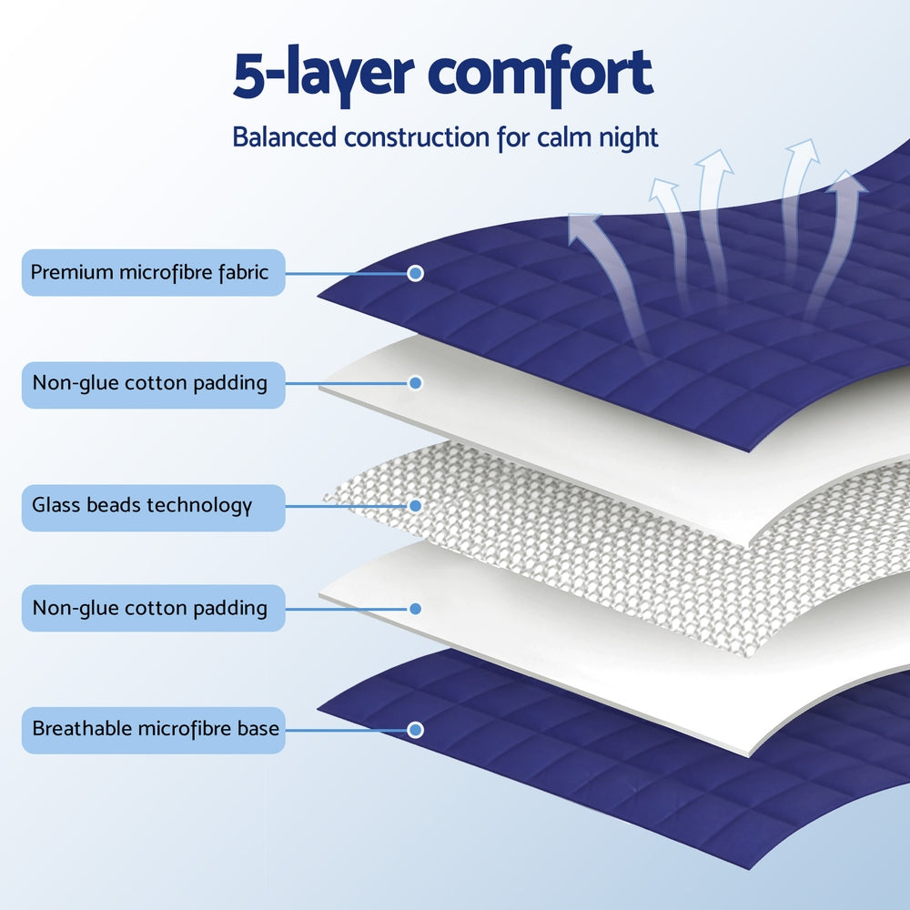 Giselle Bedding Weighted Blanket 9KG Kids Adults Heavy Gravity Relax Calm Blue-5
