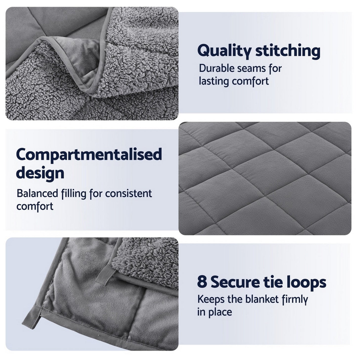 Giselle Bedding Weighted Blanket Fleece Sherpa Heavy Blanket 4.5KG