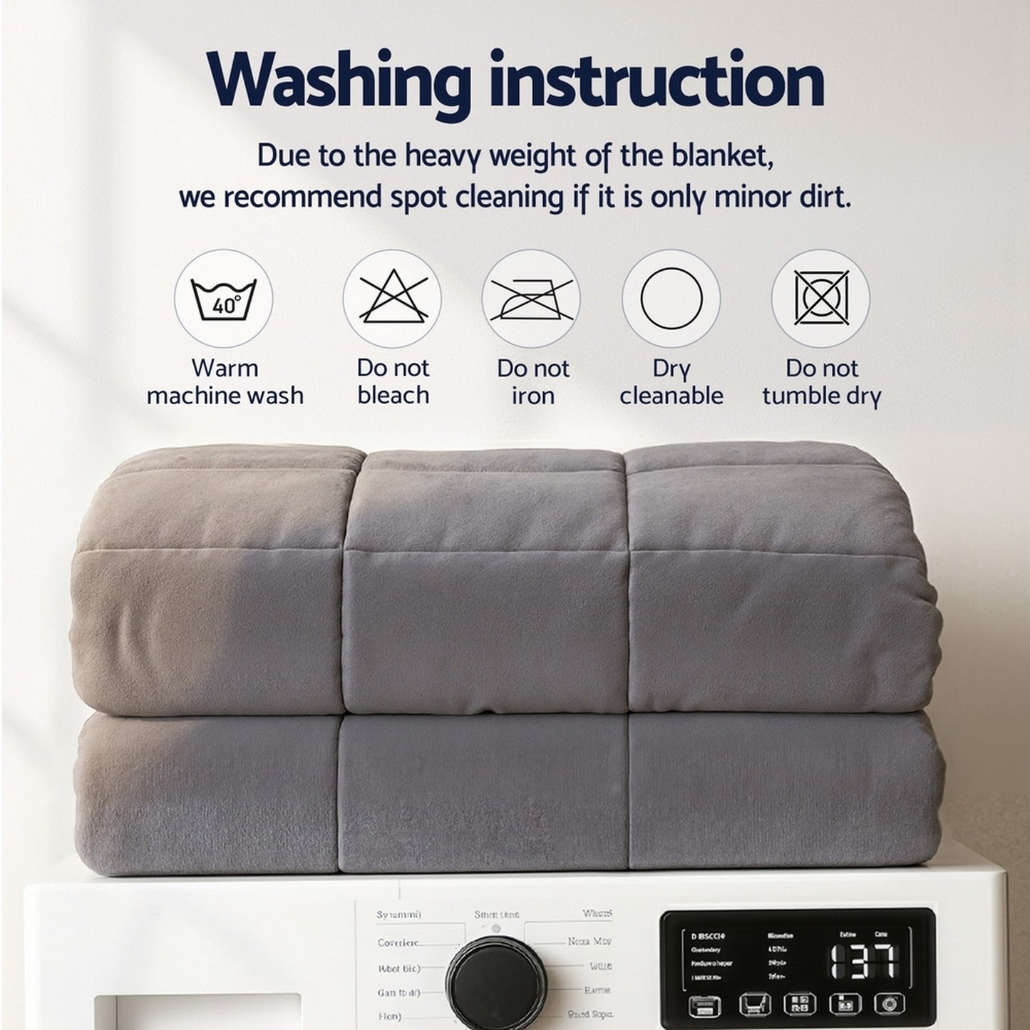 Giselle Bedding Weighted Blanket Fleece Sherpa Heavy Blanket 4.5KG