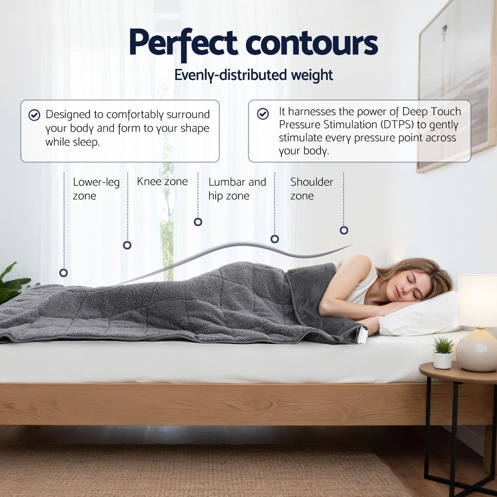 Giselle 5.5KG Weighted Blanket Adults Kid Anti Anxiety Gravity Blankets Sherpa Fleece-4