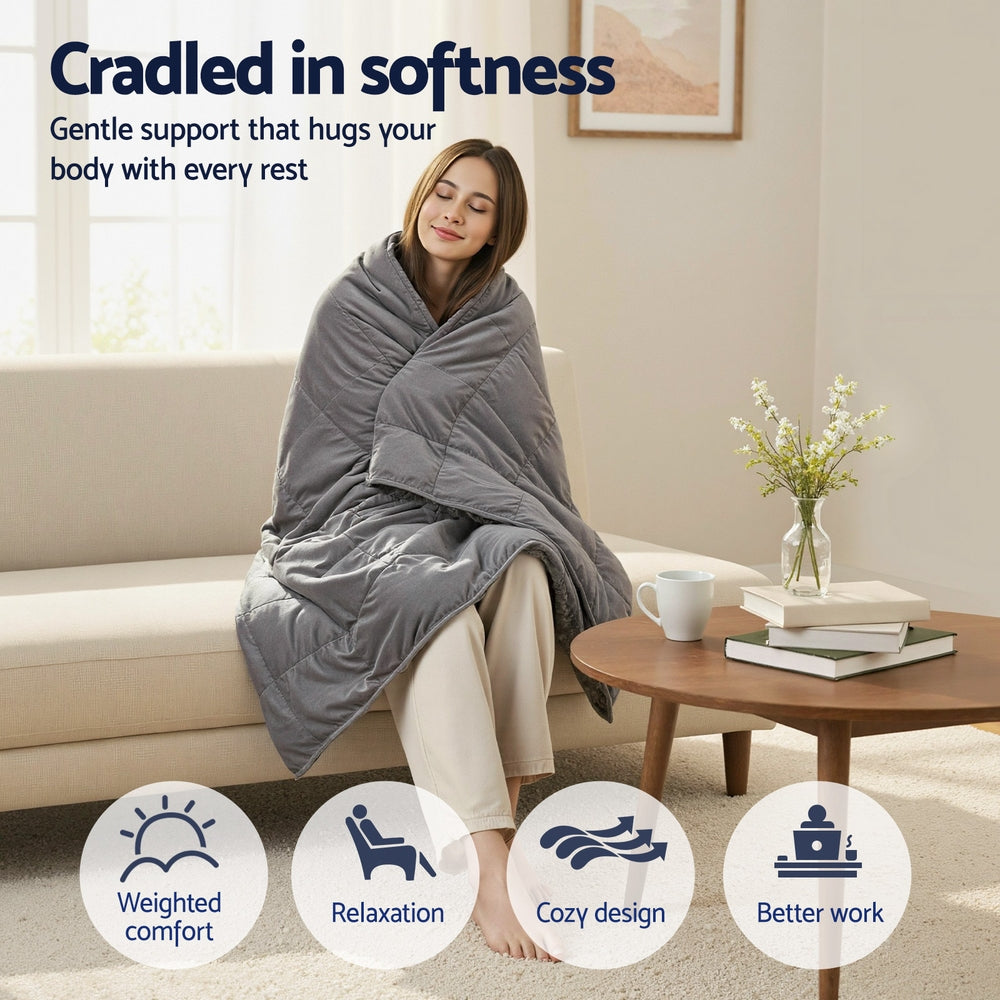 Giselle 6.8KG Weighted Blanket Adults Kid Anti Anxiety Gravity Blankets Sherpa Fleece-3