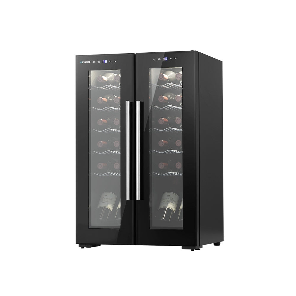 Devanti Wine Fridge Cooler Dual Zone 24 Bottles-0