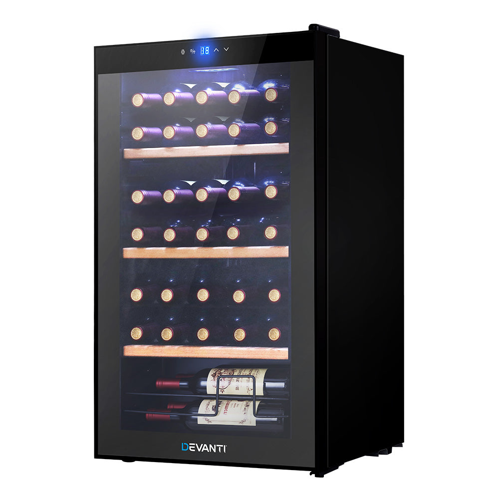 Devanti Wine Fridge Cooler 34 Bottles-0