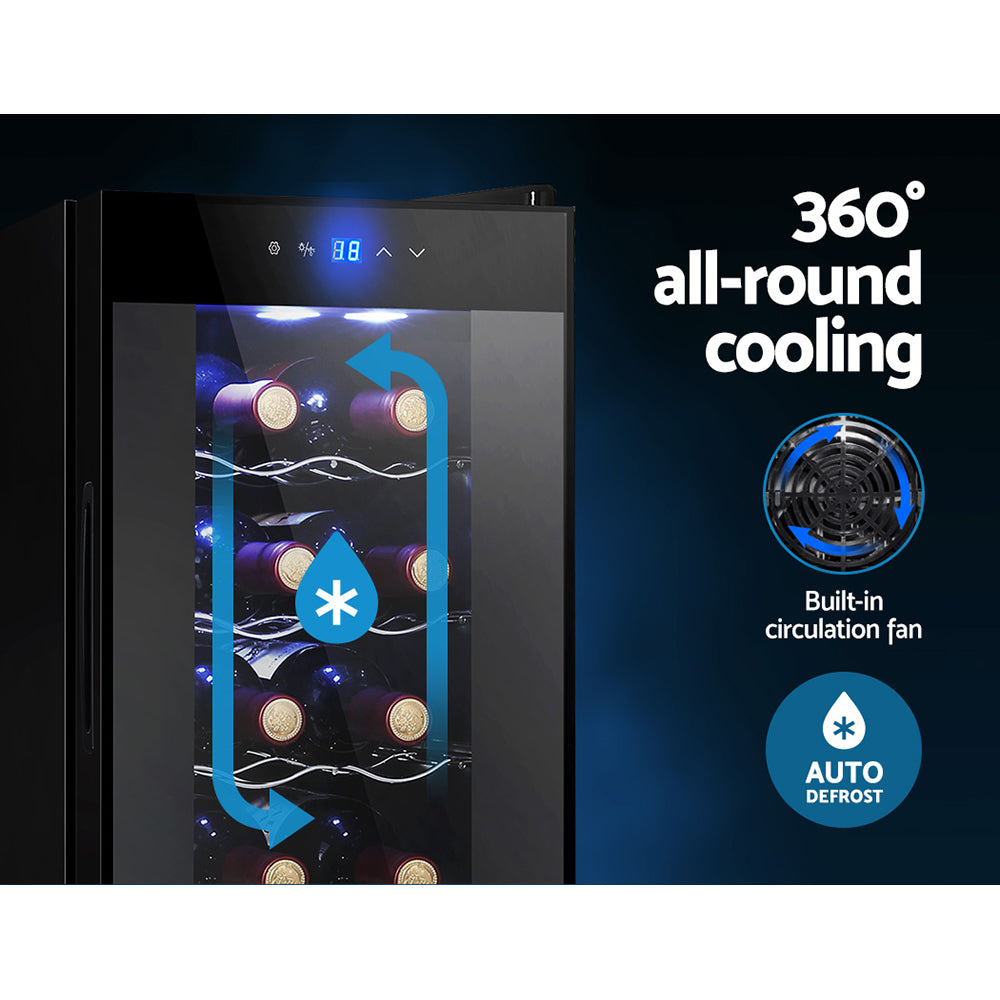 Devanti Wine Fridge Cooler 12 Bottles-3