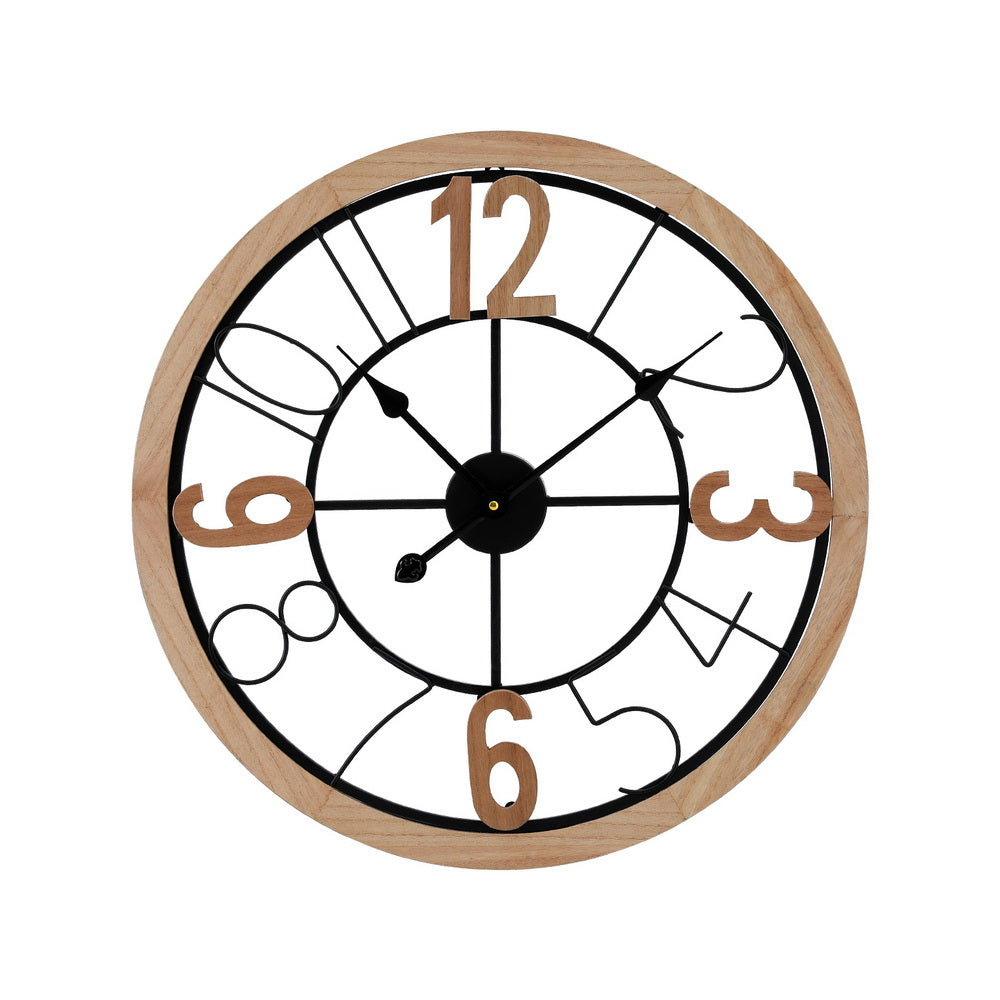 Artiss 60CM Wall Clock Wooden-0