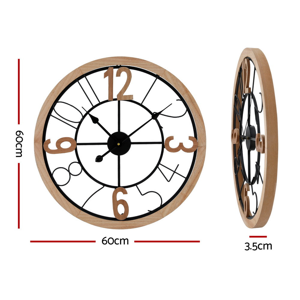 Artiss 60CM Wall Clock Wooden-1