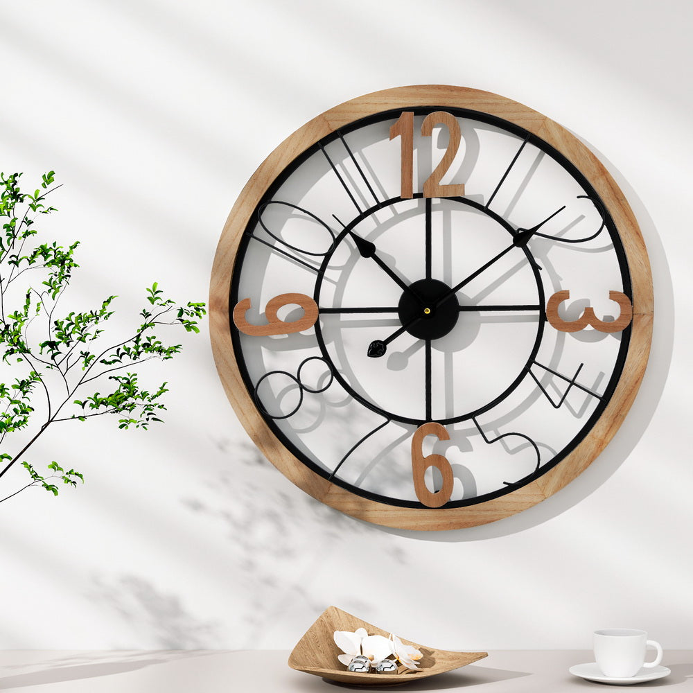 Artiss 60CM Wall Clock Wooden-6