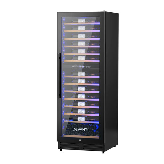 Devanti Wine Fridge Cooler Dual Zone 128 Bottles-0