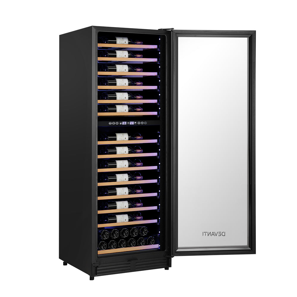 Devanti Wine Fridge Cooler Dual Zone 128 Bottles-2