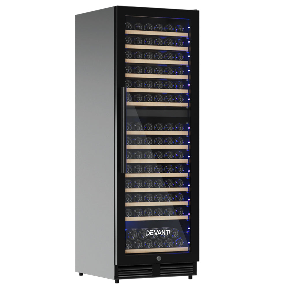 Devanti Wine Fridge Cooler Dual Zone 154 Bottles-3