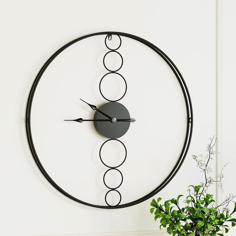 Artiss 75cm Wall Clock Large No Numeral Round Black-6