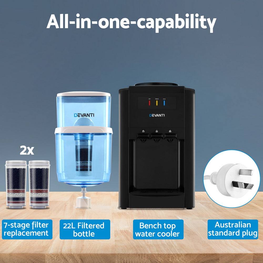 Devanti Water Cooler Dispenser Bench Top 22L w/2 Filter-3