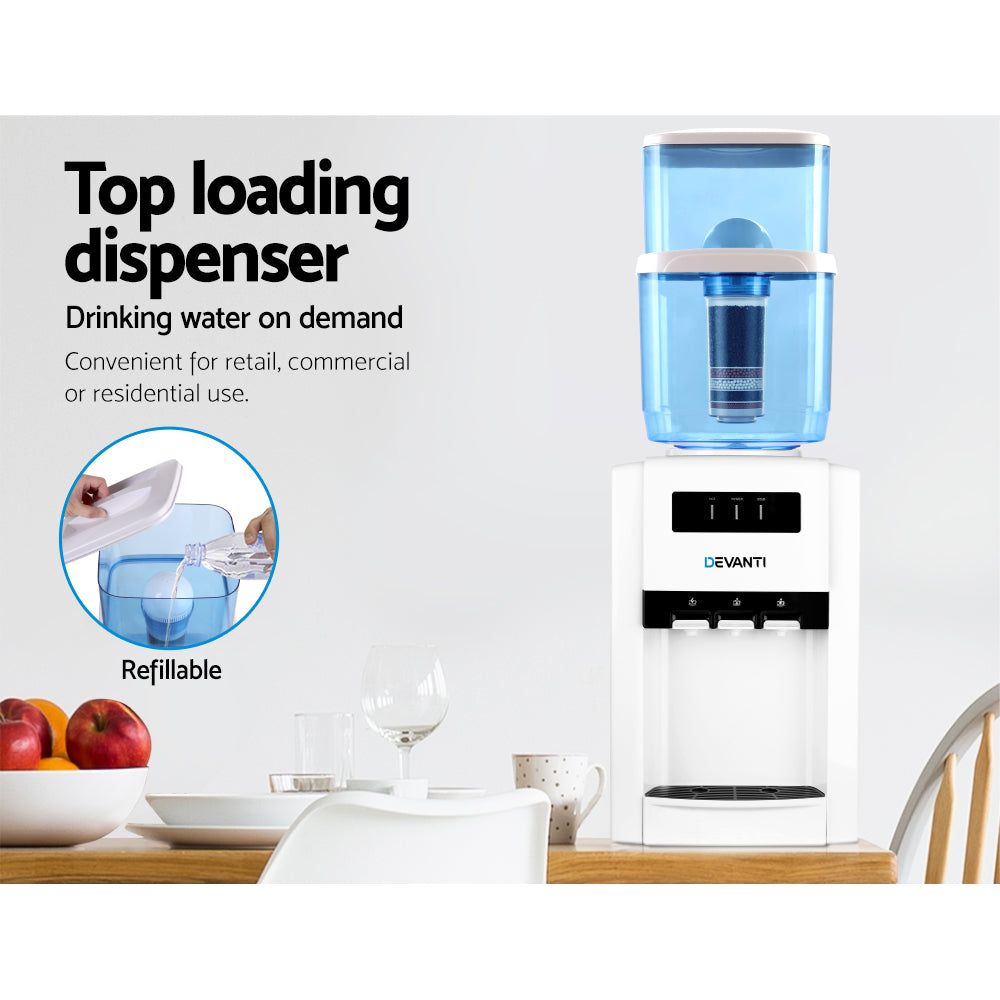 Devanti Water Cooler Dispenser Bench Top 22L w/2 Filter-4