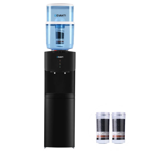 Devanti Water Cooler Dispenser Stand 22L Bottle Black w/2 Filter-0