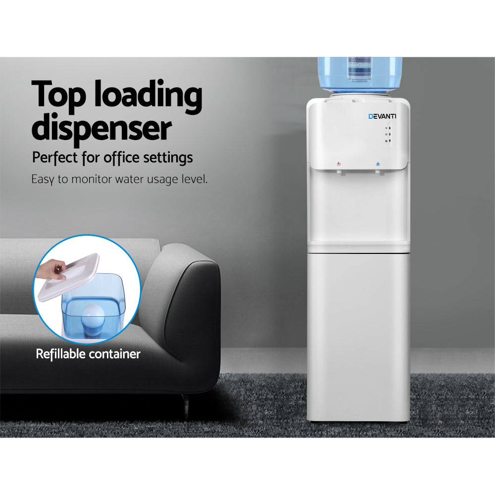 Devanti Water Cooler Dispenser Stand 22L Bottle White-4